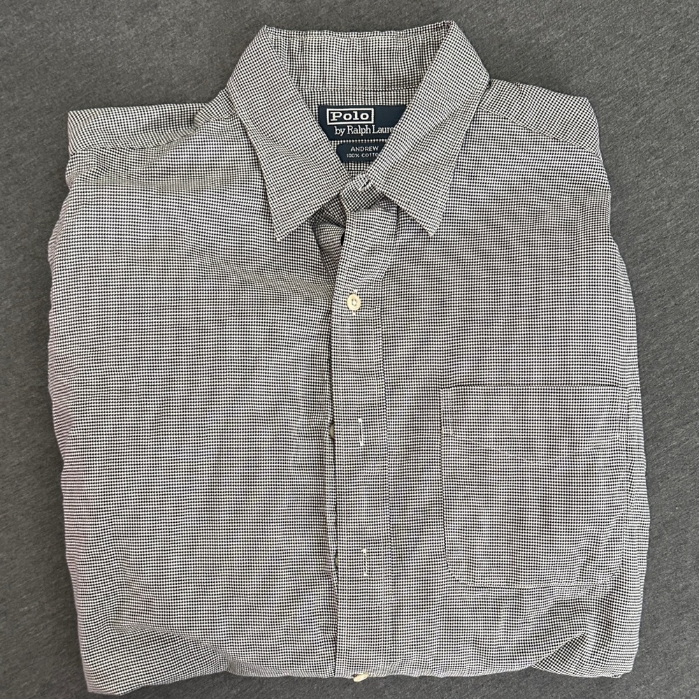 Polo by Ralph Lauren Men's Black and White Checkered Shirt
